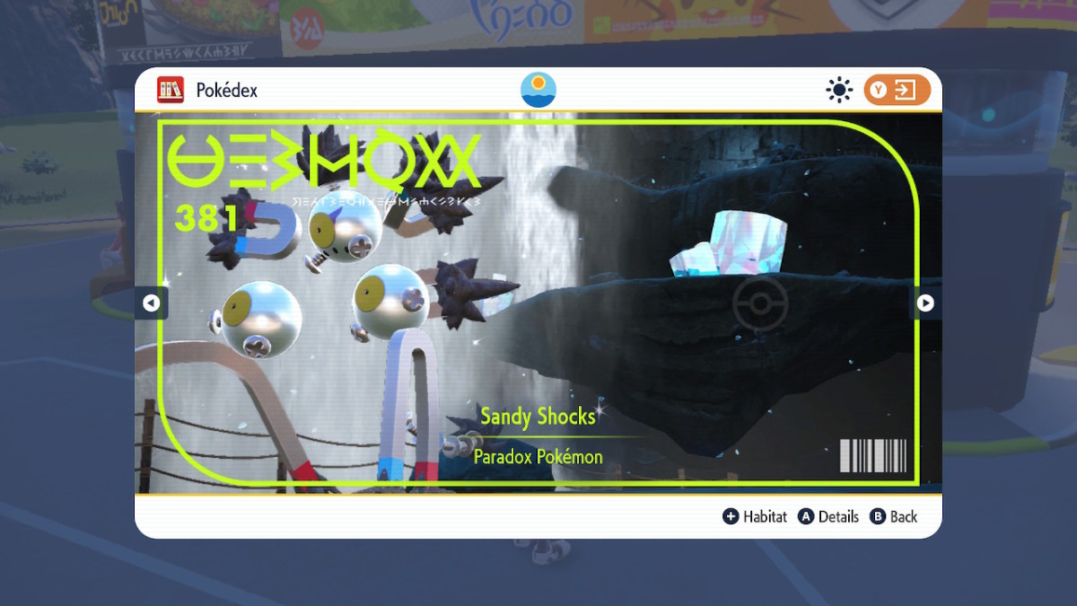 Pokemon Scarlet and Violet Pokedex Sandy Shocks
